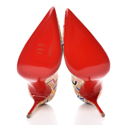 Christian Louboutin Cork Chevron Print So Kate 120 Pumps 38 Multicolor 5 of 8