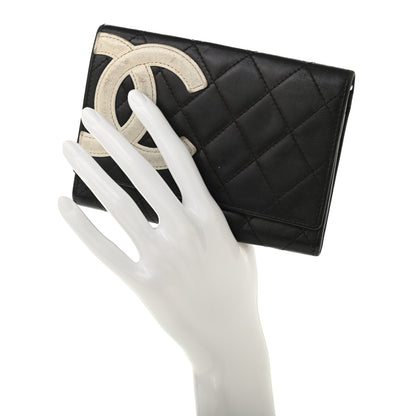 Chanel Calfskin Quilted Cambon Flap Wallet Black White 2 of 19