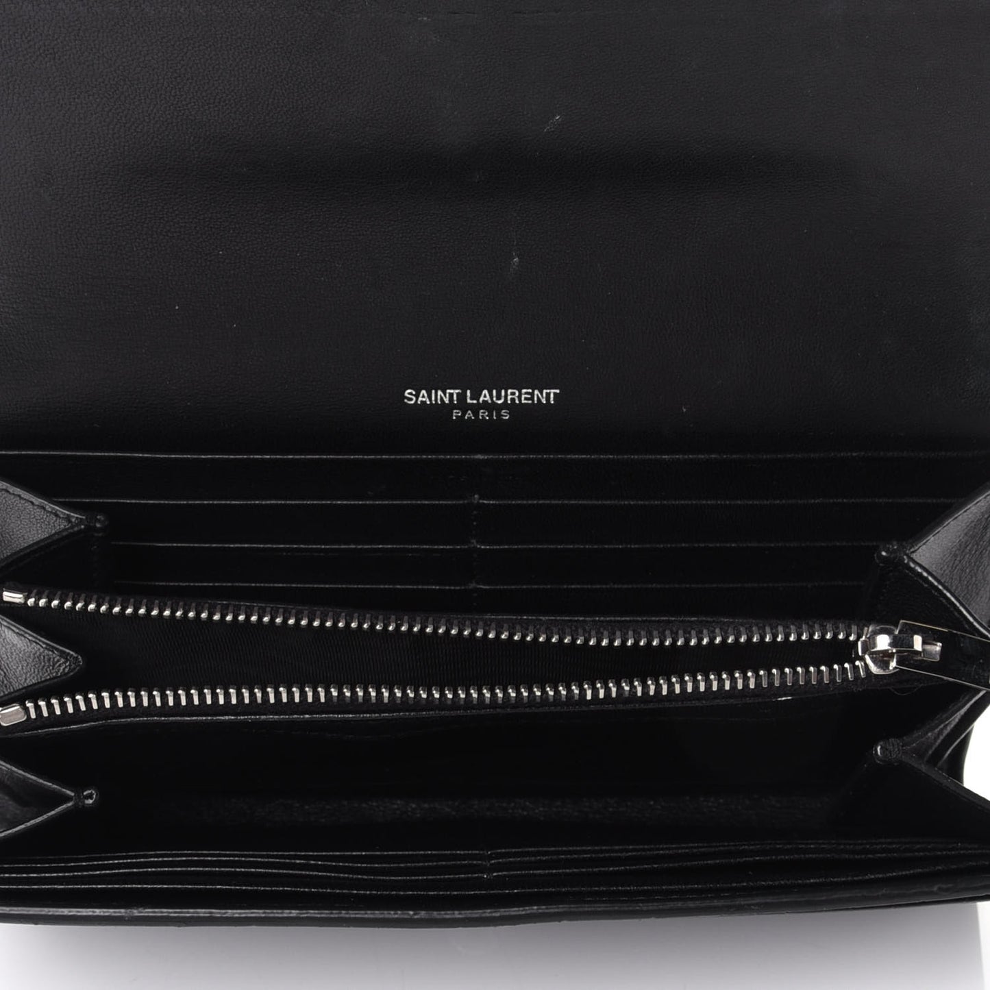 Calfskin Crocodile Embossed Monogram Flap Wallet Black