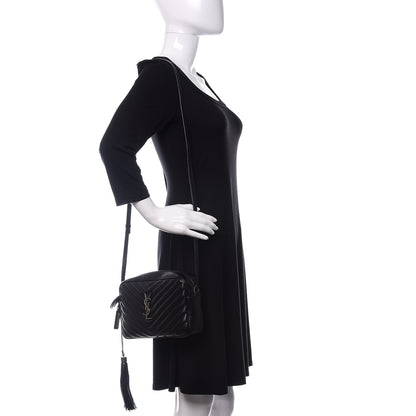 Saint Laurent Calfskin Matelasse Monogram Lou Camera Bag Black 2 of 15