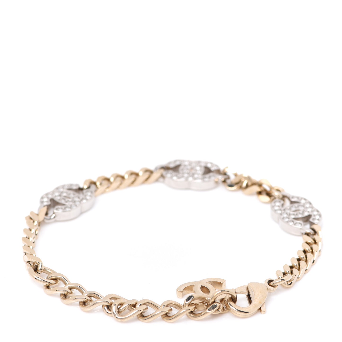 Crystal CC Chain Bracelet Gold Silver