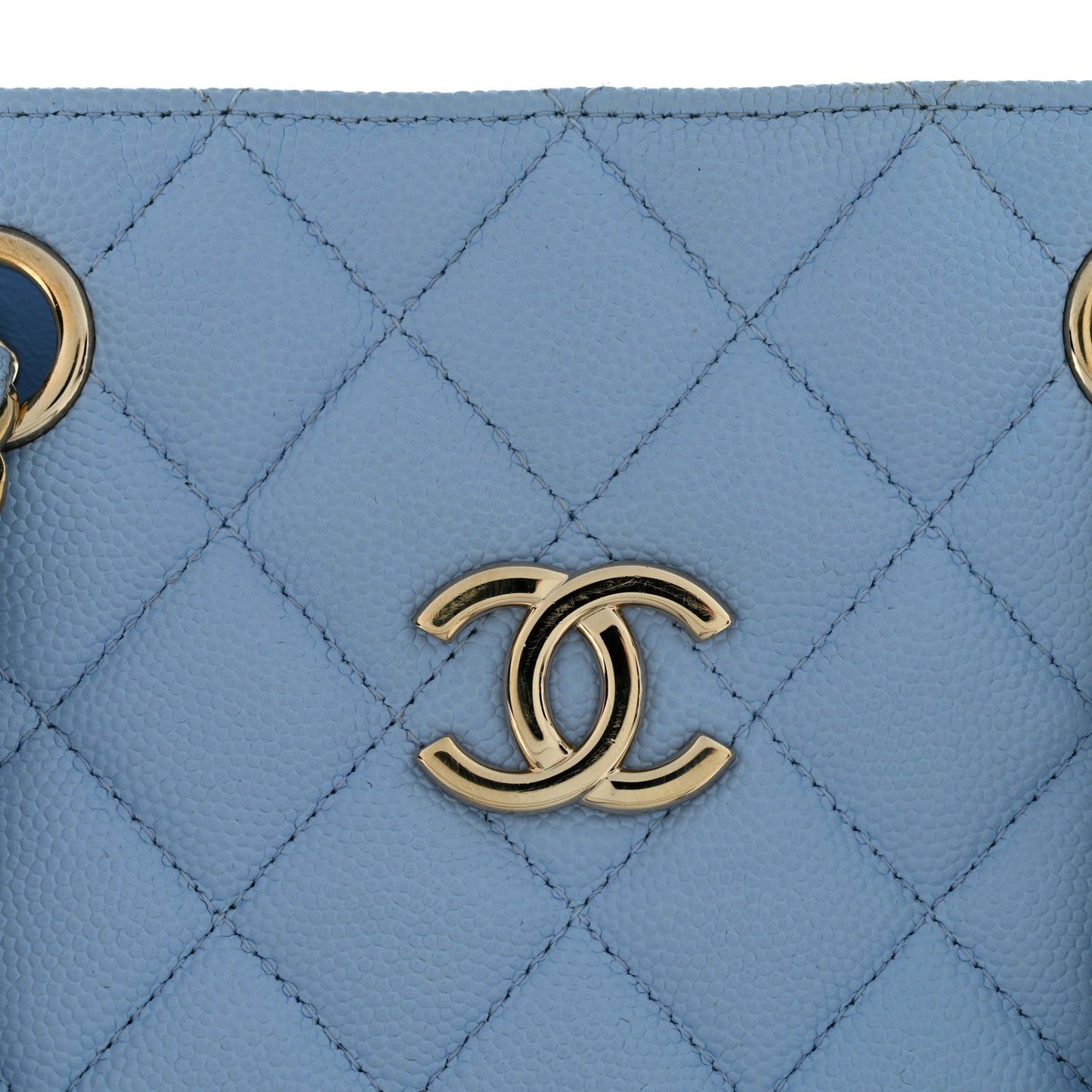Caviar Quilted Mini Bucket Bag Blue