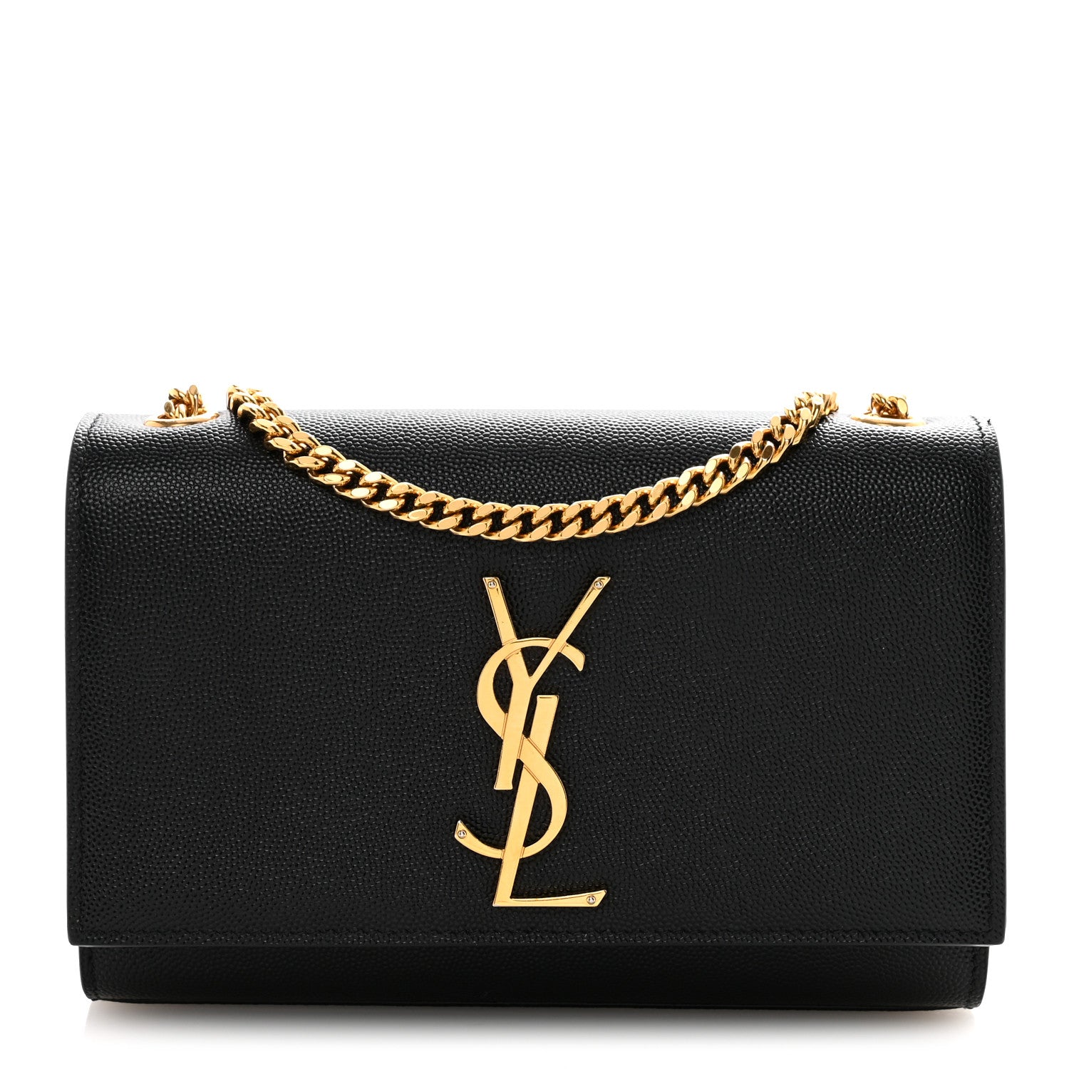 Saint Laurent Grain De Poudre Small Monogram Kate Satchel Black 1 of 14