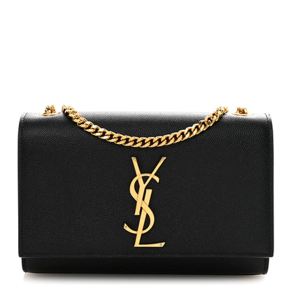 Saint Laurent Grain De Poudre Small Monogram Kate Satchel Black 1 of 14