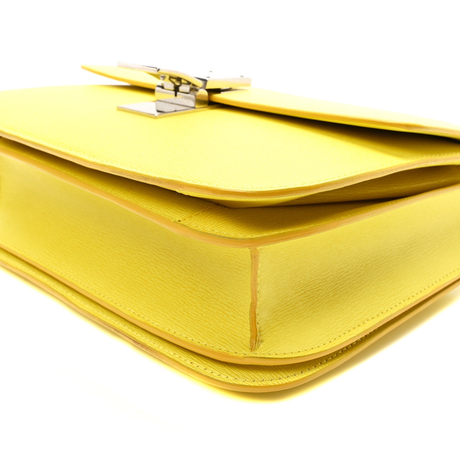 Celine Liege Calfskin Medium Classic Box Flap Bag Fluo Yellow 9 of 9