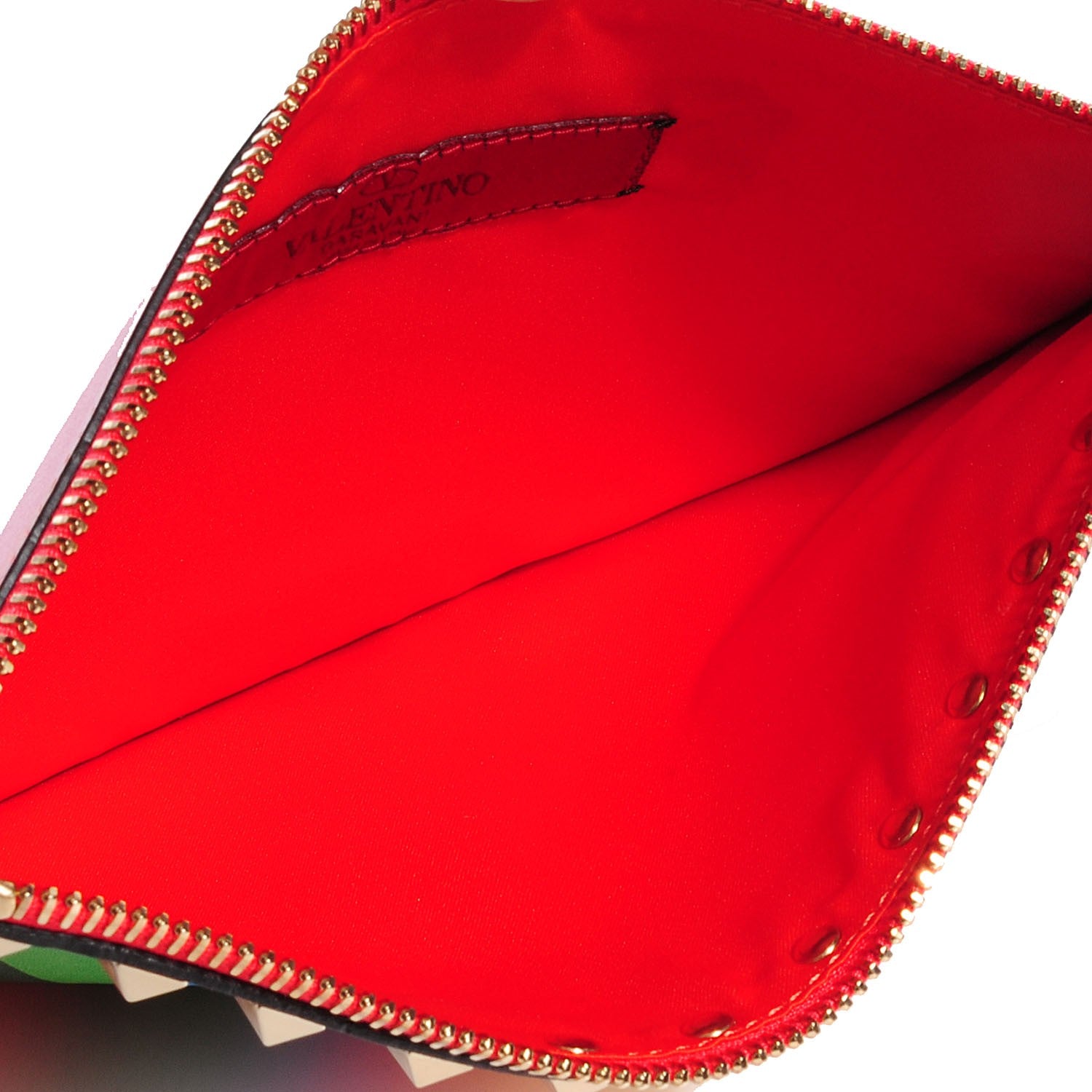 Valentino Garavani Vitello 1973 Medium Rockstud Zip Pouch Multicolor 5 of 7