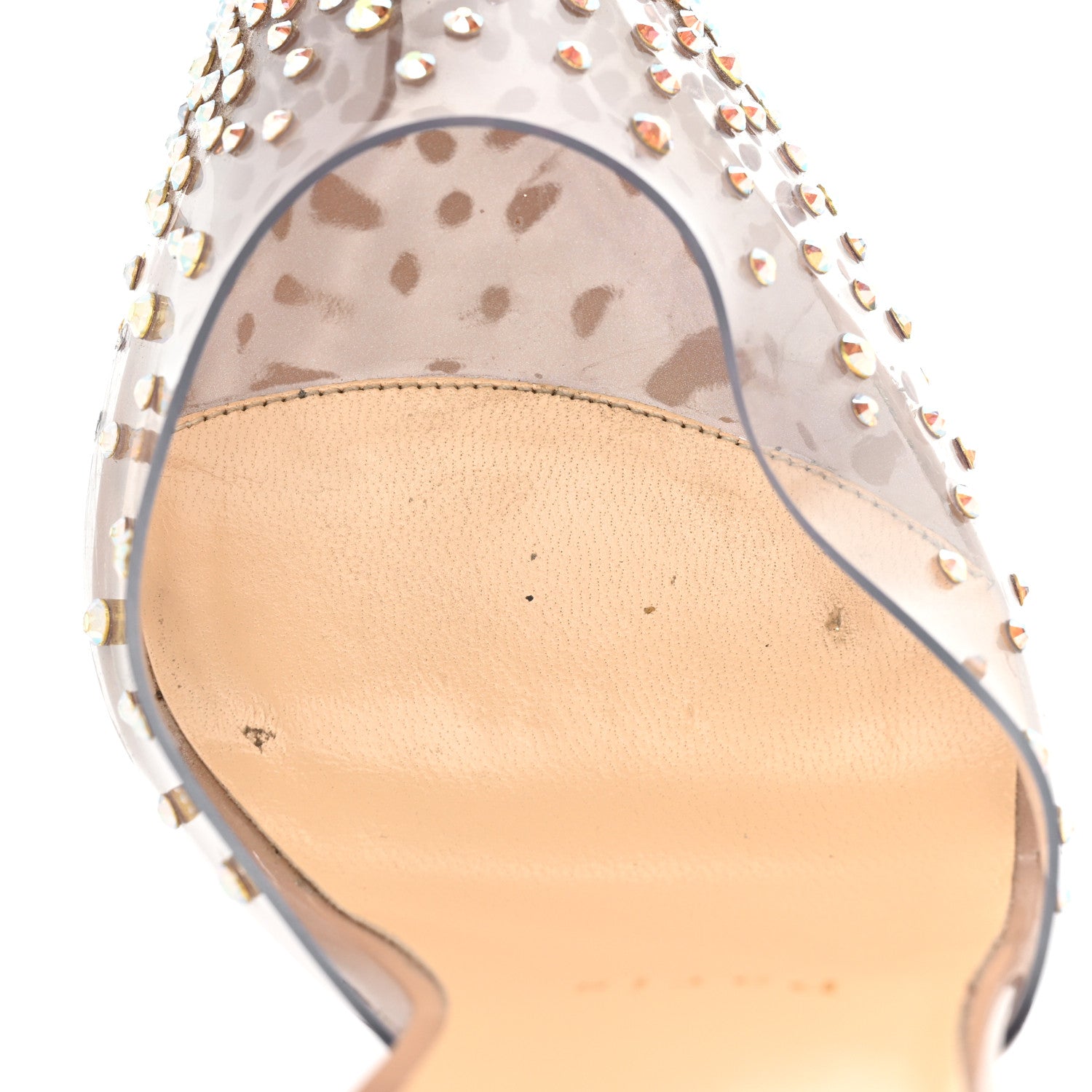 Christian Louboutin PVC Calf Alicoco Spikaqueen 100 Pumps 37 Nude 13 of 14