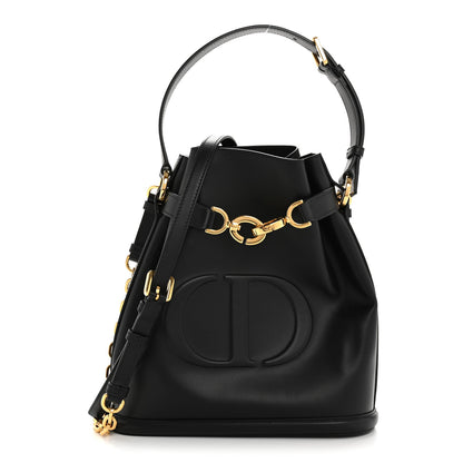 Christian Dior Calfskin CD Embossed Medium C'est Chain Bucket Bag Black 1 of 8