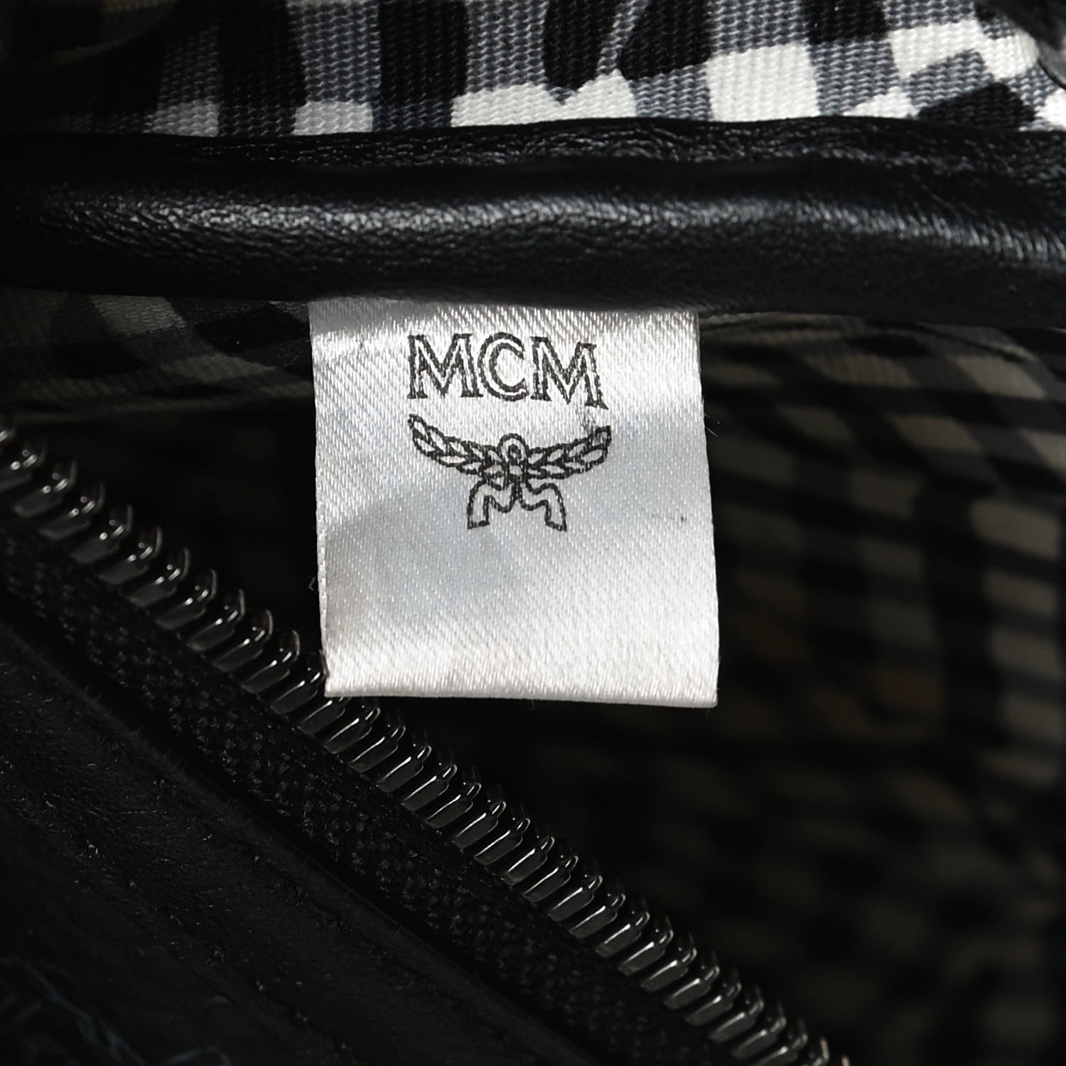 MCM Visetos Liz Shopper Tote Pouch Black 6 of 12