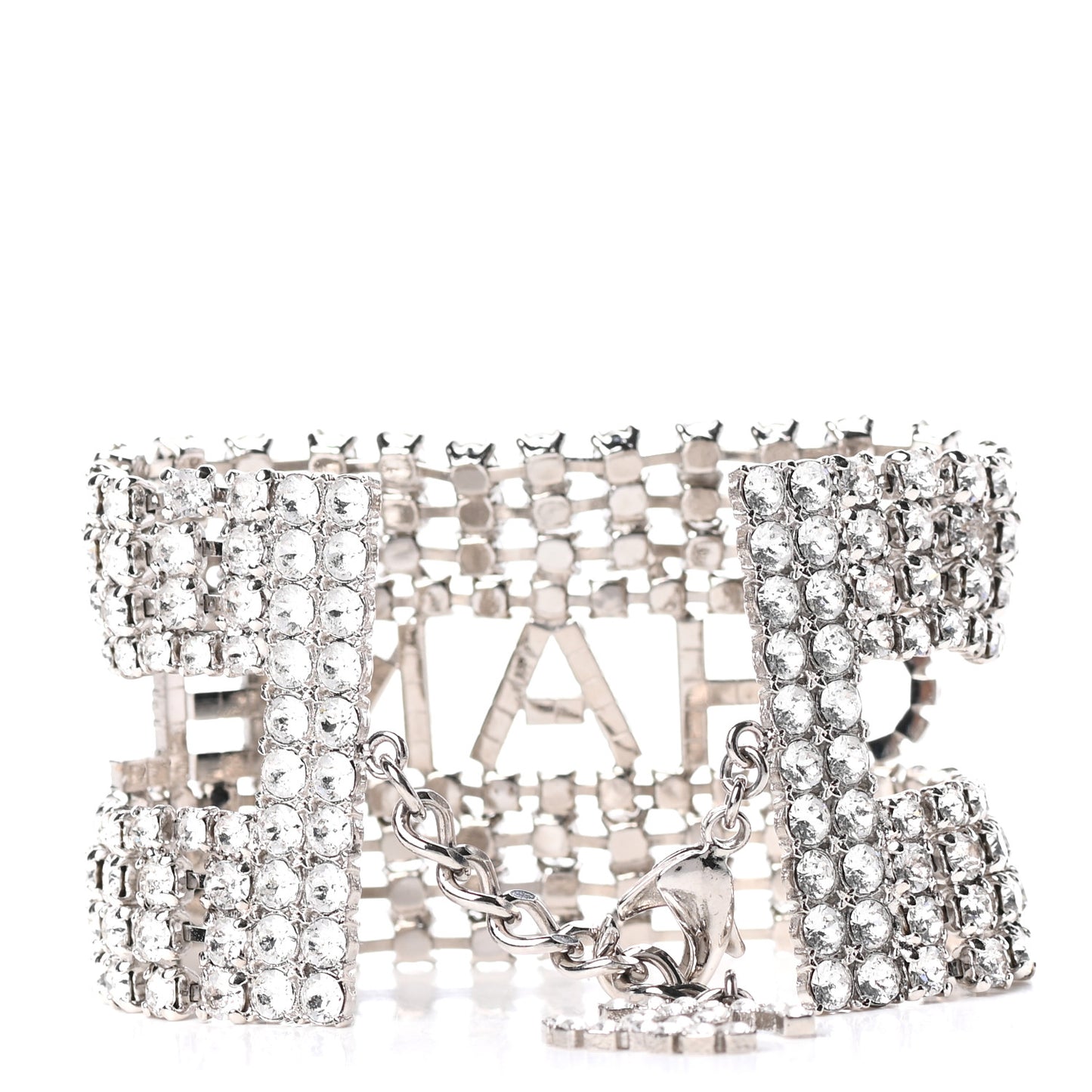 Crystal CC Logo Bracelet Silver
