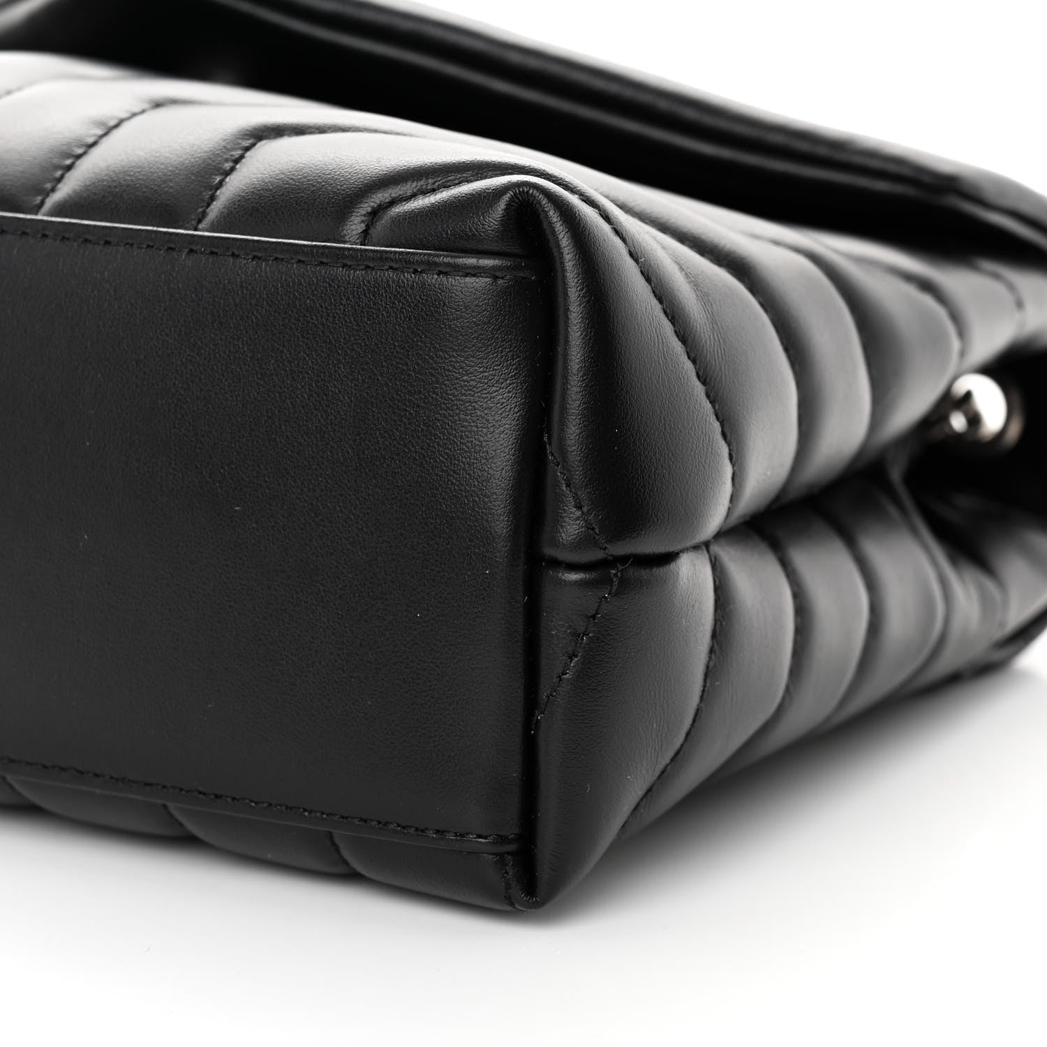 Saint Laurent Calfskin Y Quilted Monogram Small Loulou Chain Satchel Black 10 of 11