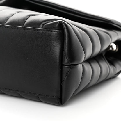 Saint Laurent Calfskin Y Quilted Monogram Small Loulou Chain Satchel Black 10 of 11