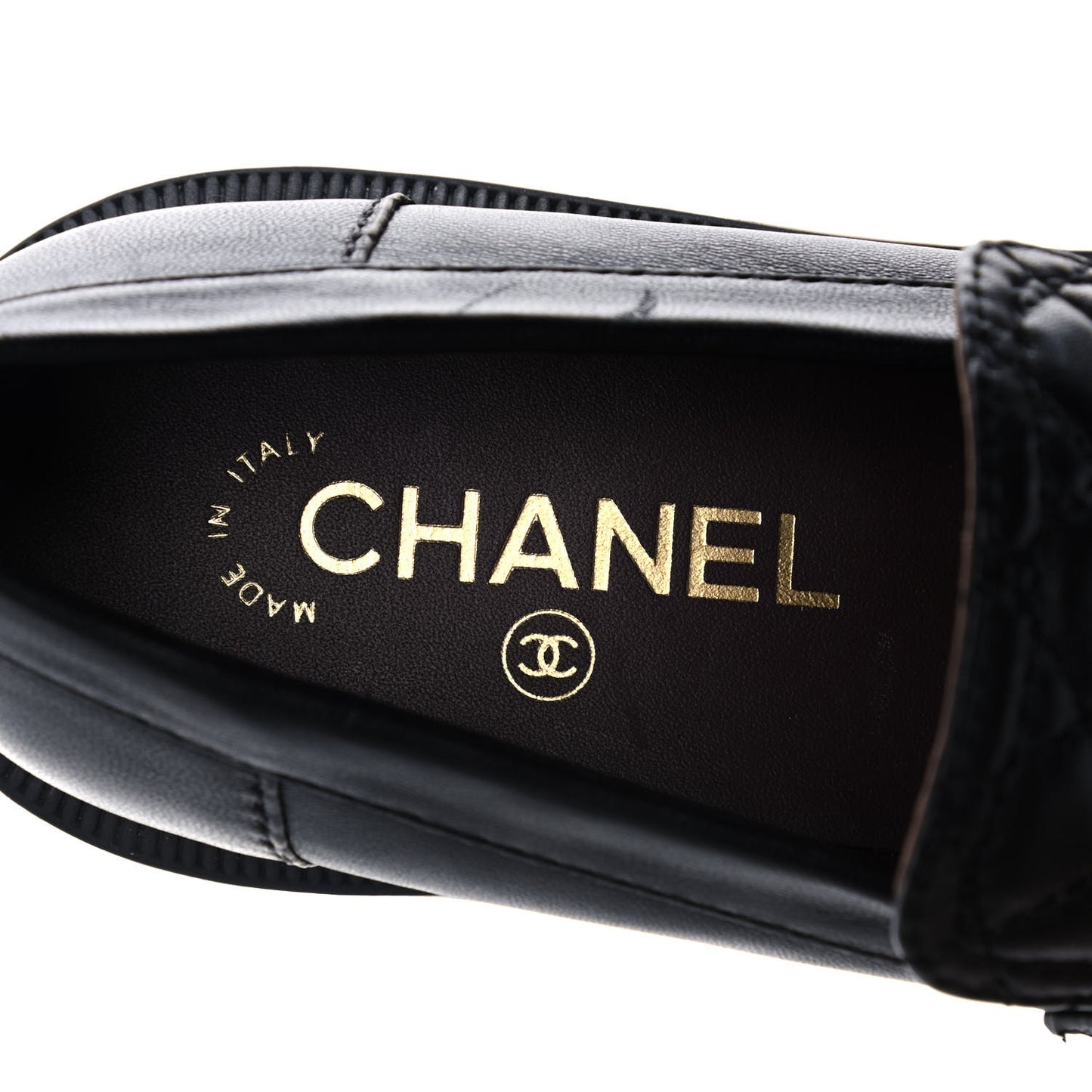 Lambskin Quilted CC Turnlock Loafers 38 Black