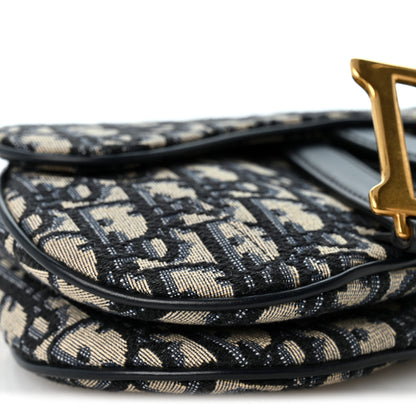 Christian Dior Oblique Mini Saddle Bag With Strap Blue 9 of 10