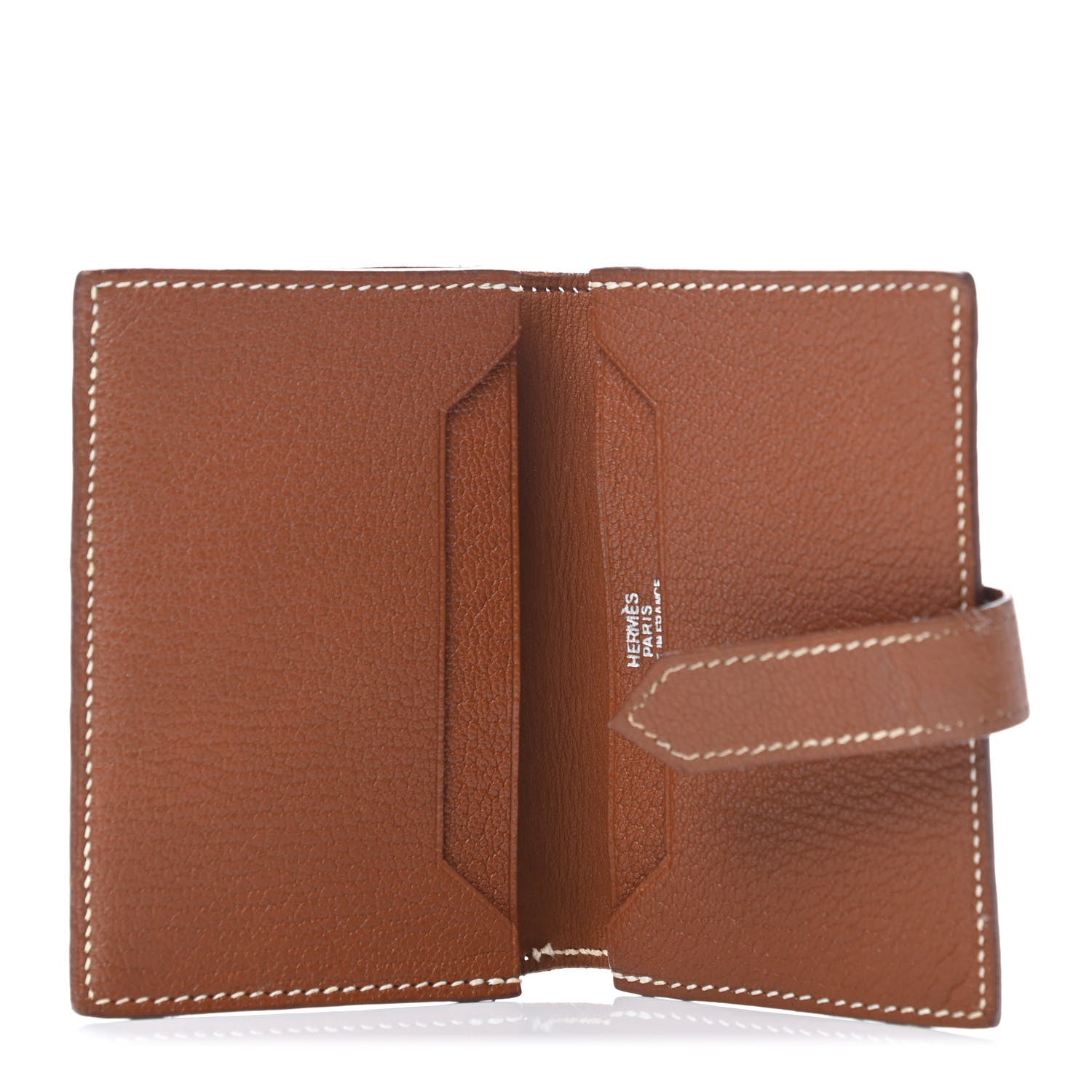 Hermes Chevre Mysore Bearn Card Holder Wallet Gold 4 of 4
