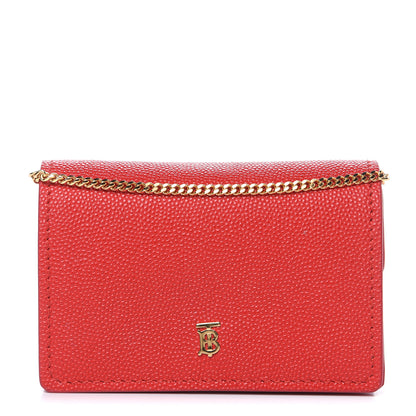 Burberry Calfskin Jessie Chain Card Case Bright Red 1 of 8