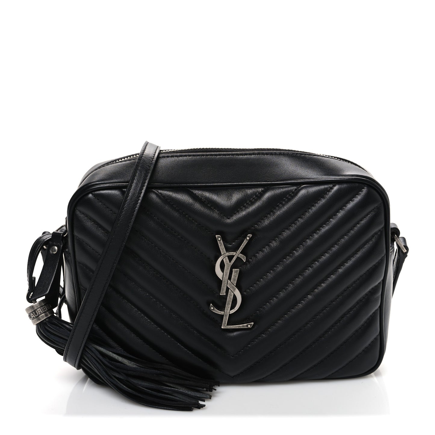 Calfskin Matelasse Monogram Lou Camera Bag Black