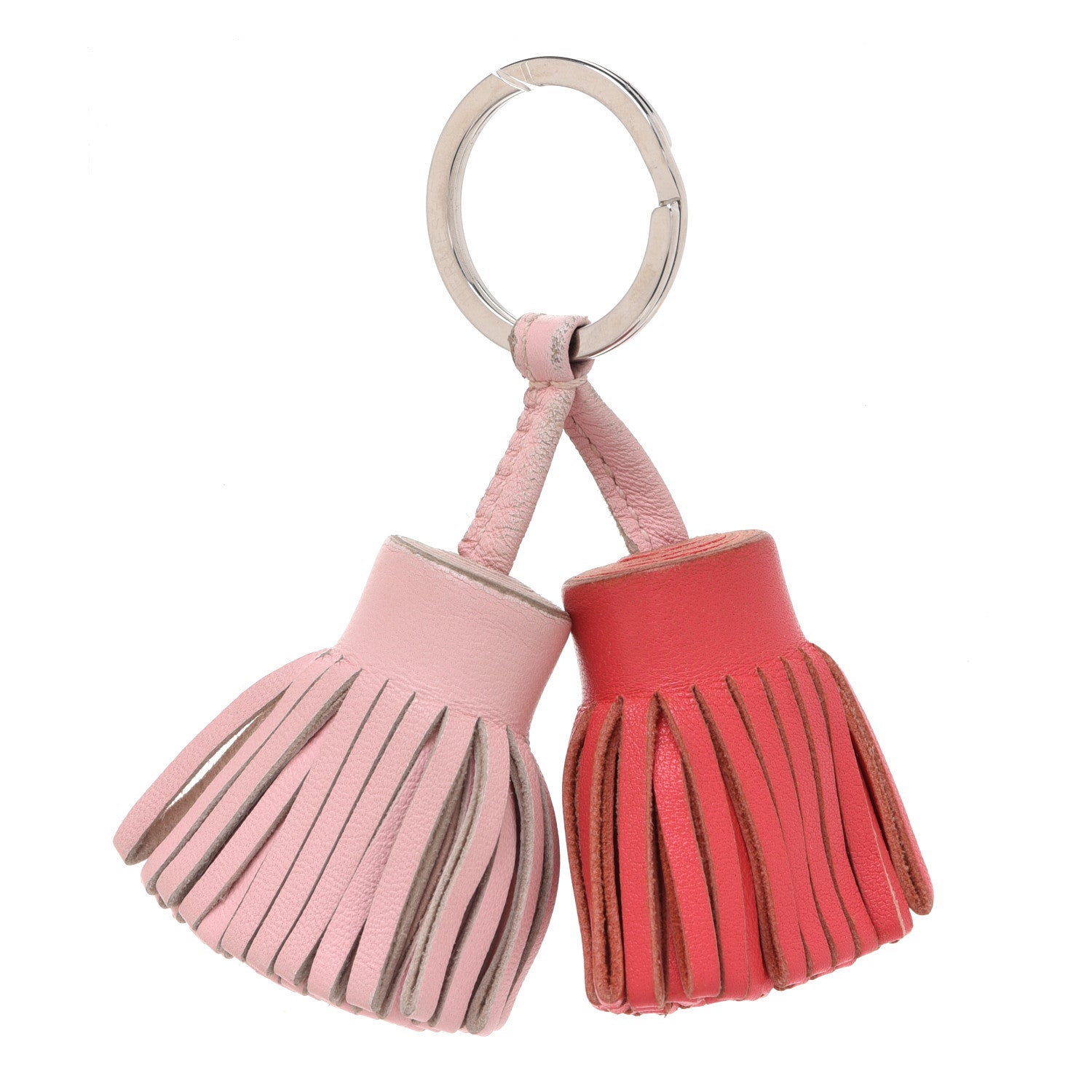Hermes Lambskin Carmen Uno-Dos Key Holder Rose Sakura Bougainvillea 1 of 4
