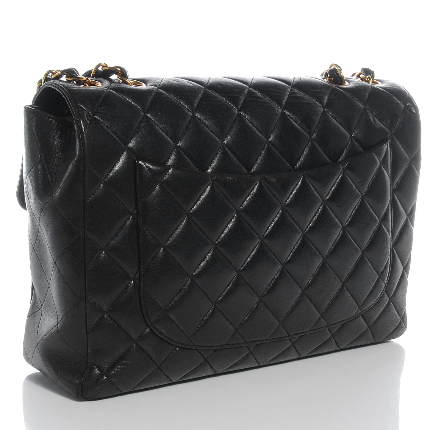 Lambskin Jumbo Flap Bag Black