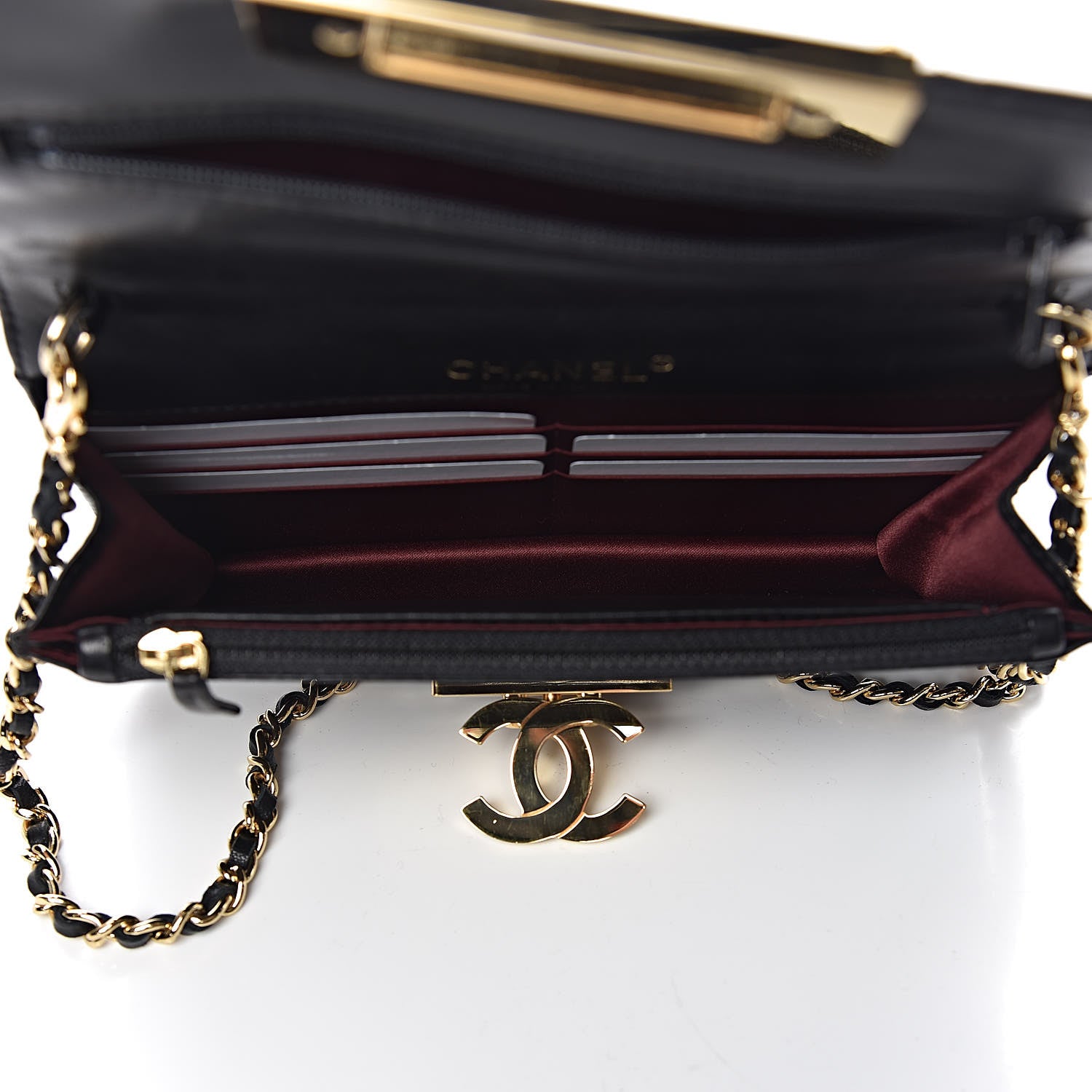 Chanel Lambskin Quilted Golden Class Wallet on Chain WOC Black 5 of 16