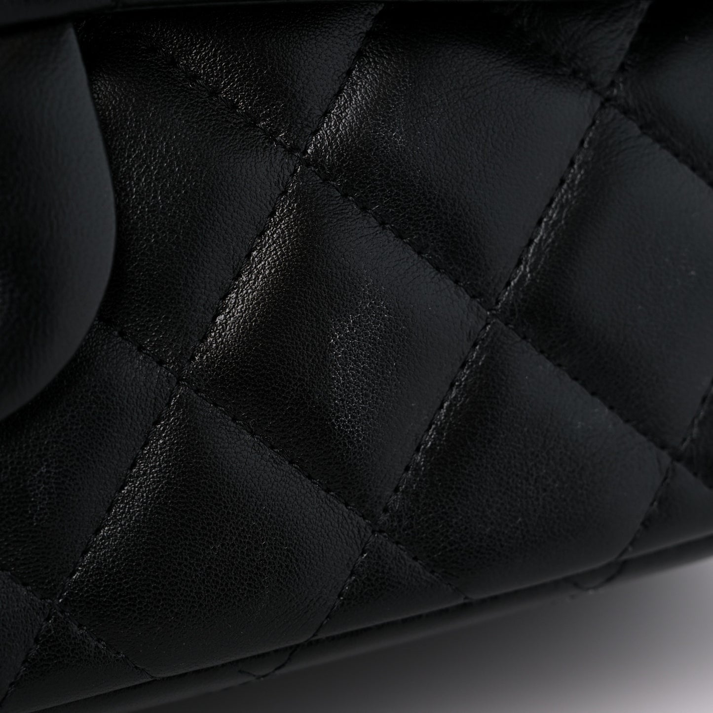 Lambskin Quilted Jumbo Double Flap Black