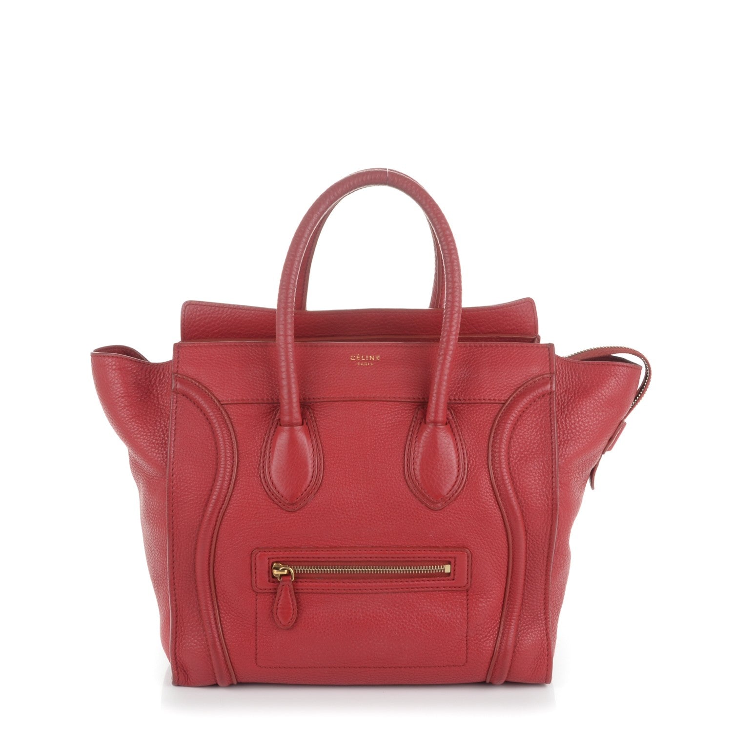 Celine Pebbled Calfskin Mini Luggage Red 1 of 7