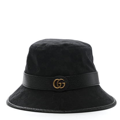 Gucci Monogram Textured Dollar Calfskin GG Jago Bucket Hat L Black 3 of 11