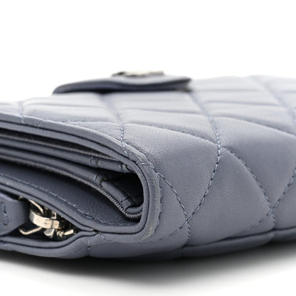 Chanel Lambskin Quilted Zipped Pocket Wallet Lavander 12 of 17