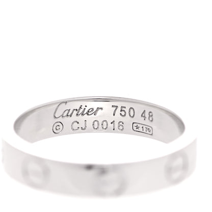 Cartier 18K White Gold 3.5mm LOVE Wedding Band Ring 48 4.5 7 of 8