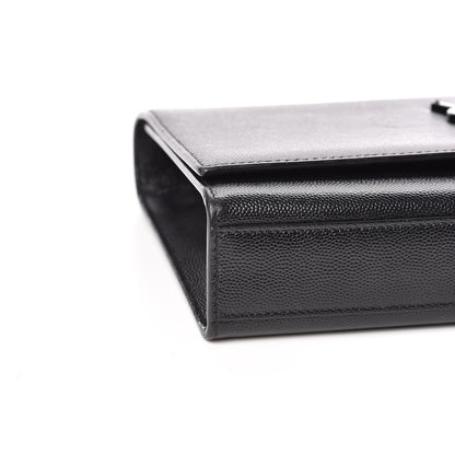 Saint Laurent Grain De Poudre Medium Classic Monogram Kate Satchel Black 7 of 8