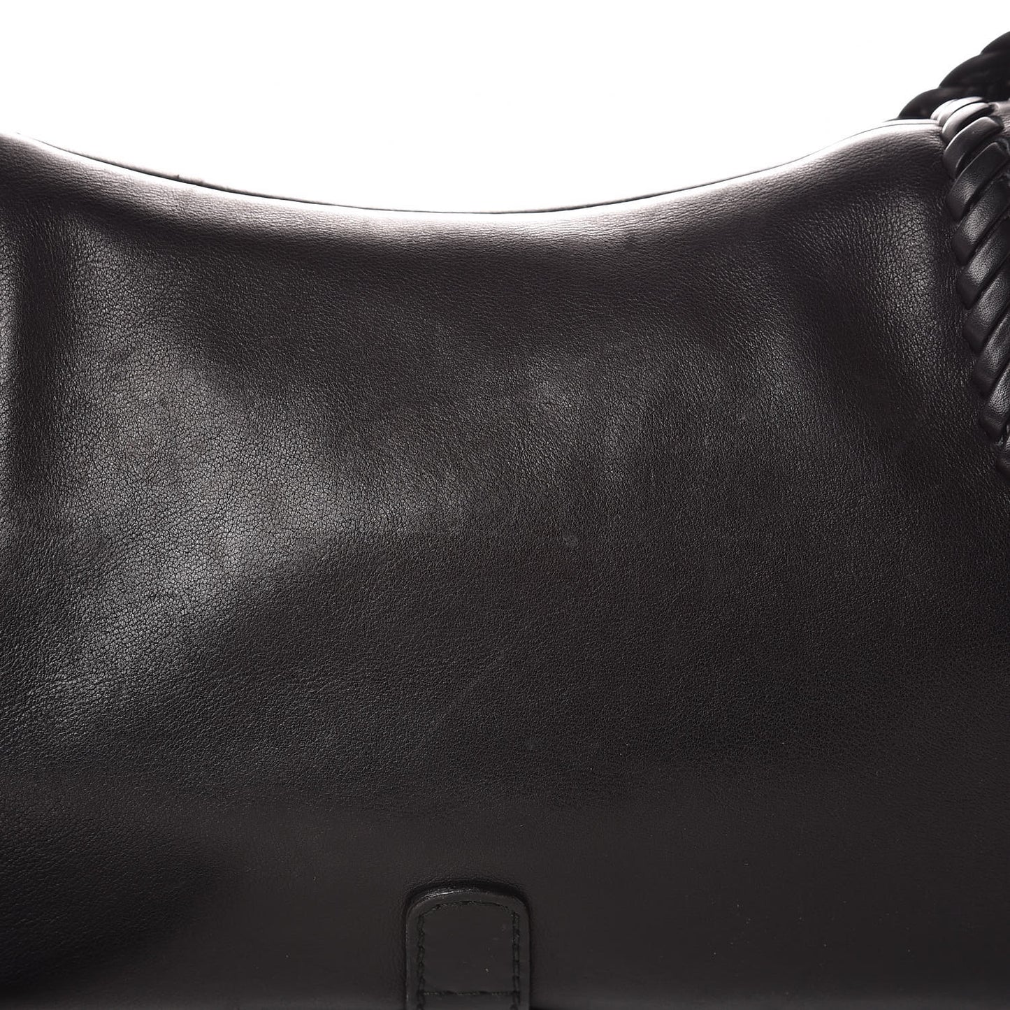 Calfskin Handmade Medium Flap Shoulder Bag Black