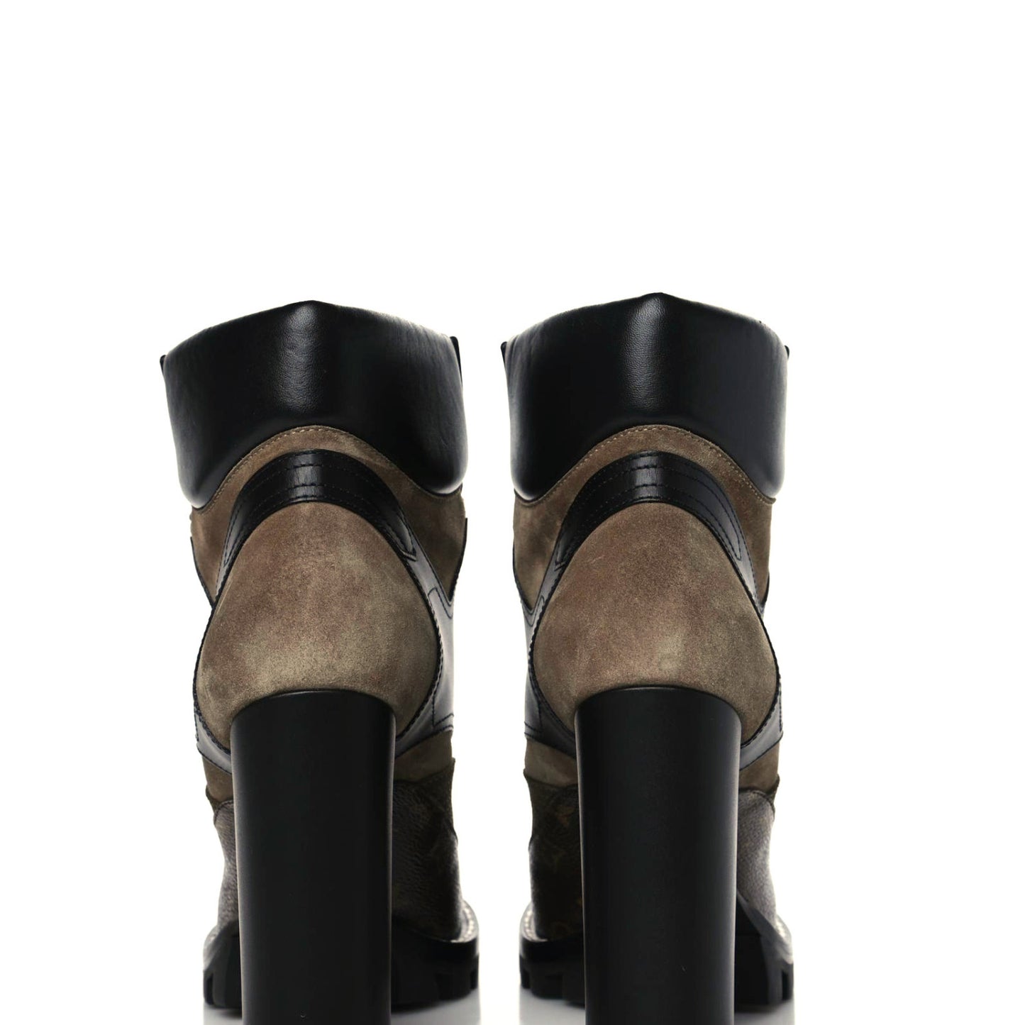 Suede Calfskin Monogram Star Trail Ankle Boots 40 Khaki
