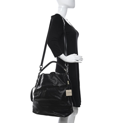Burberry Grainy Calfskin Large Ashmore Hobo Black 3 of 12