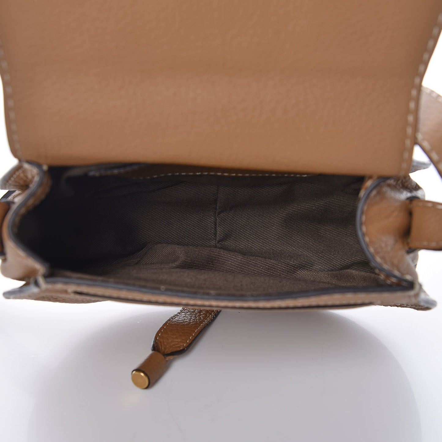 Calfskin Mini Marcie Round Crossbody Bag Nut