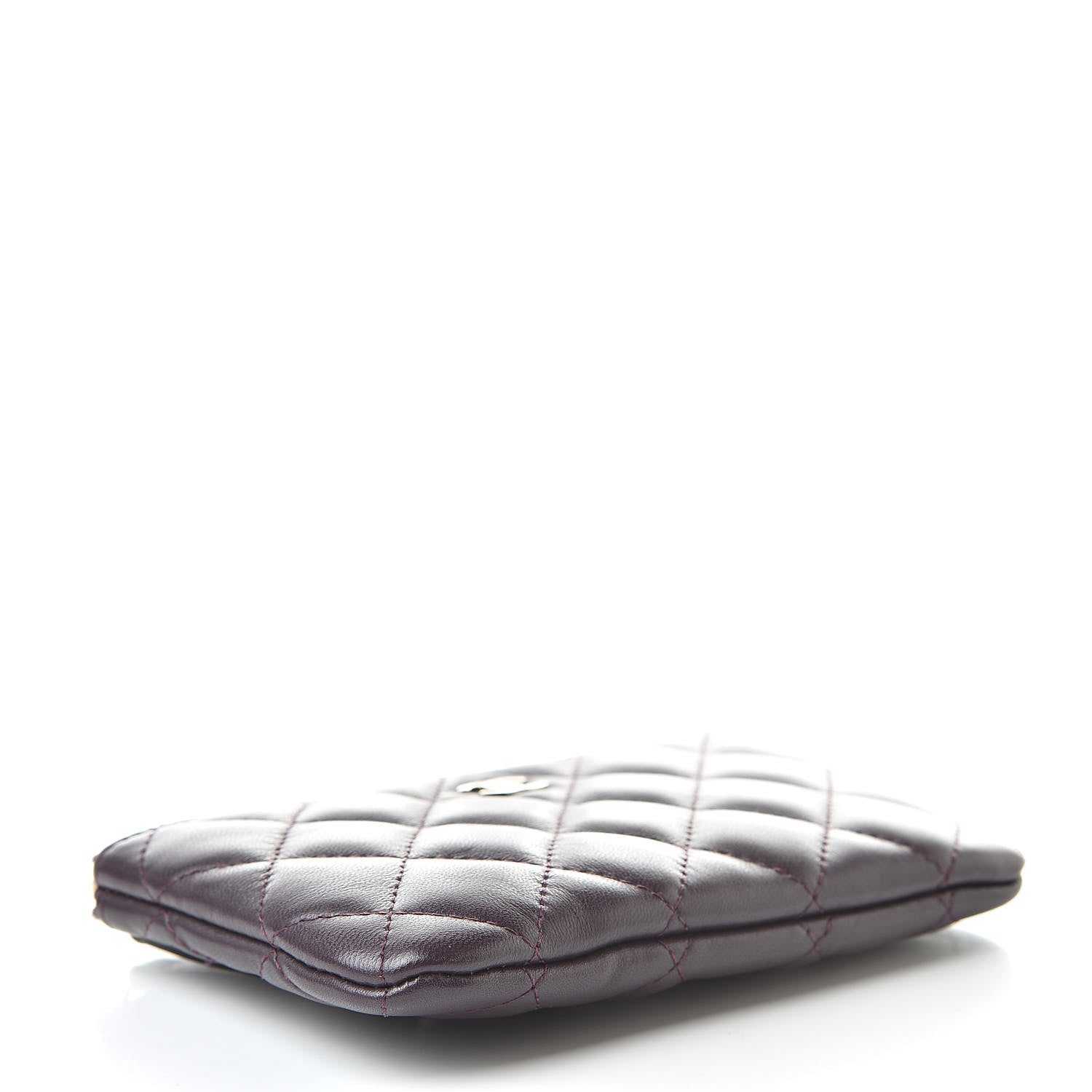 Chanel Lambskin Quilted Small Cosmetic Case Dark Purple 4 of 8