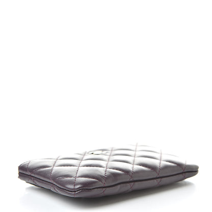 Chanel Lambskin Quilted Small Cosmetic Case Dark Purple 4 of 8