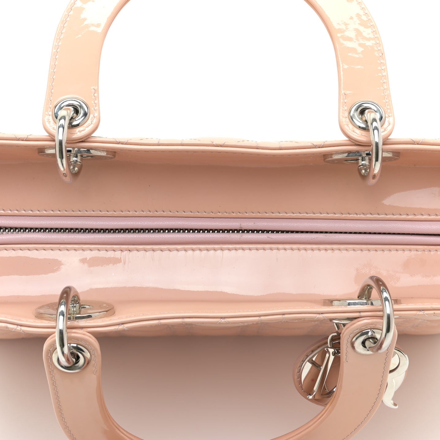 Patent Cannage Large Lady Dior Light Pink