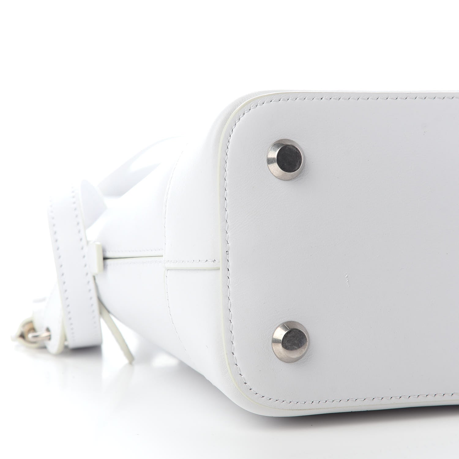 Balenciaga Calfskin Gothic Logo S Ville Top Handle Bag White 6 of 7