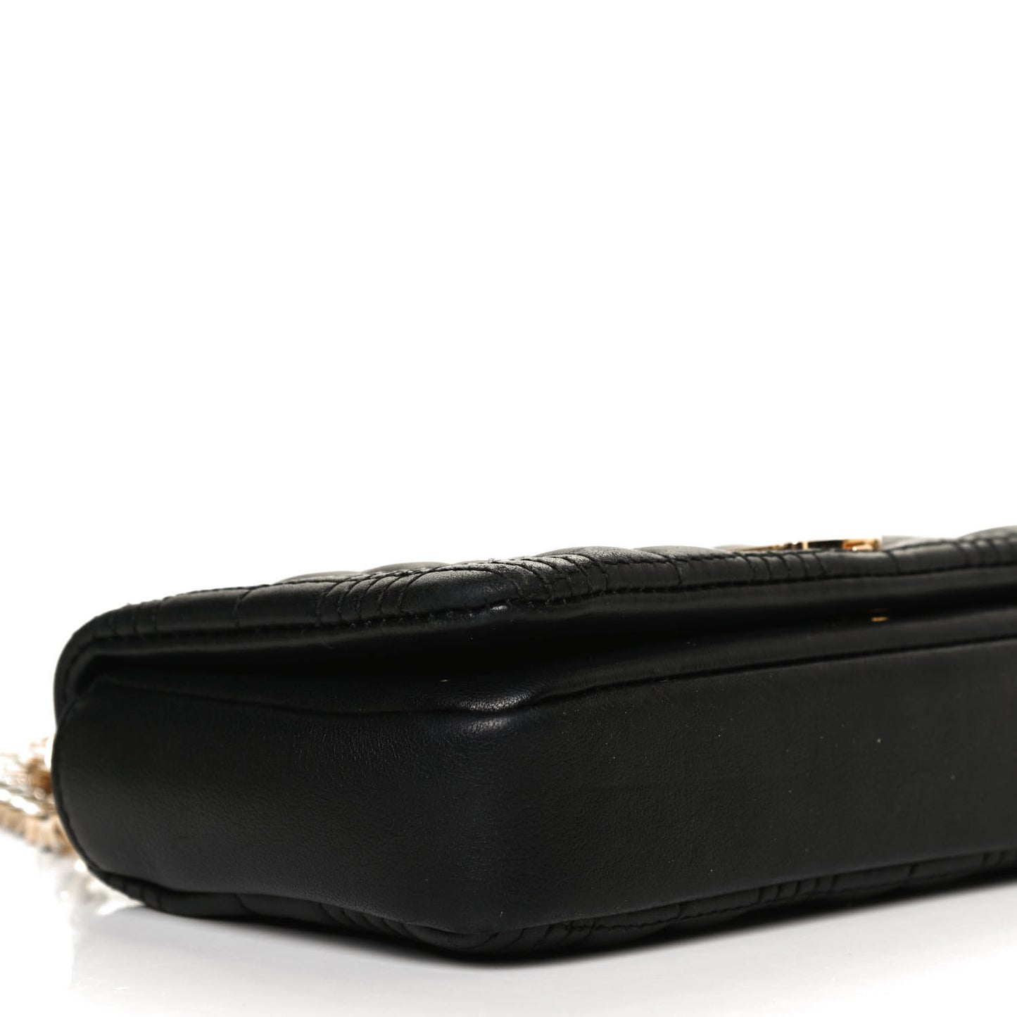 Grainy Calfskin Quilted Mini Lola Bag Black
