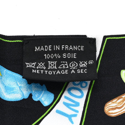 Hermes Silk Funny Ice Cream Twilly Black White Multicolor 3 of 4