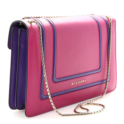 Bulgari Calfskin Serpenti Forever Shoulder Bag Pink Purple 3 of 9
