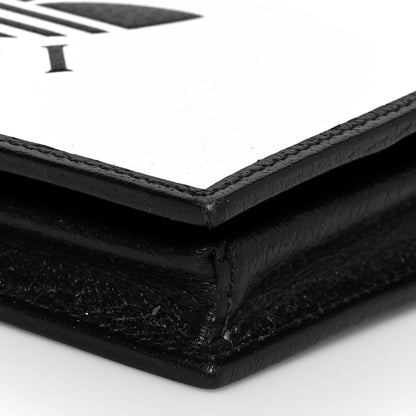 Gucci X ADIDAS Textured Dollar Calfskin Trefoil Embossed Wallet On Chain Off White Black 7 of 8