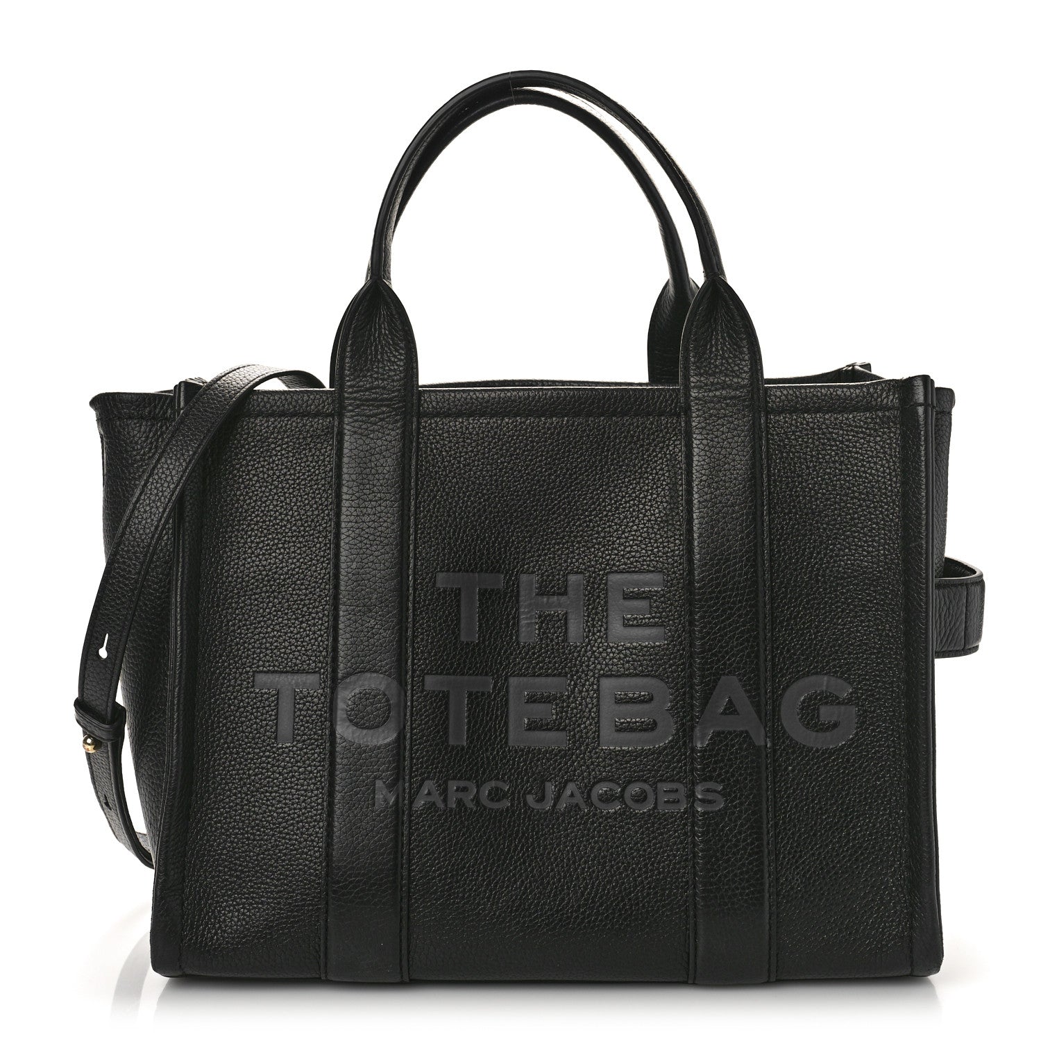 Marc Jacobs Grained Calfskin Medium The Tote Bag Black 1 of 12