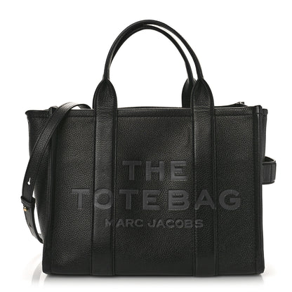 Marc Jacobs Grained Calfskin Medium The Tote Bag Black 1 of 12