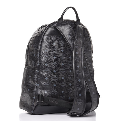 MCM Metallic Visetos Calfskin Medium Studded Munich Lion Stark Backpack Silver Black 4 of 28