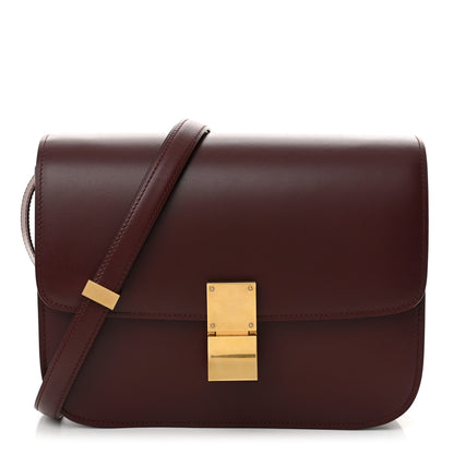 Celine Box Calfskin Medium Classic Box Flap Bag Burgundy 1 of 12