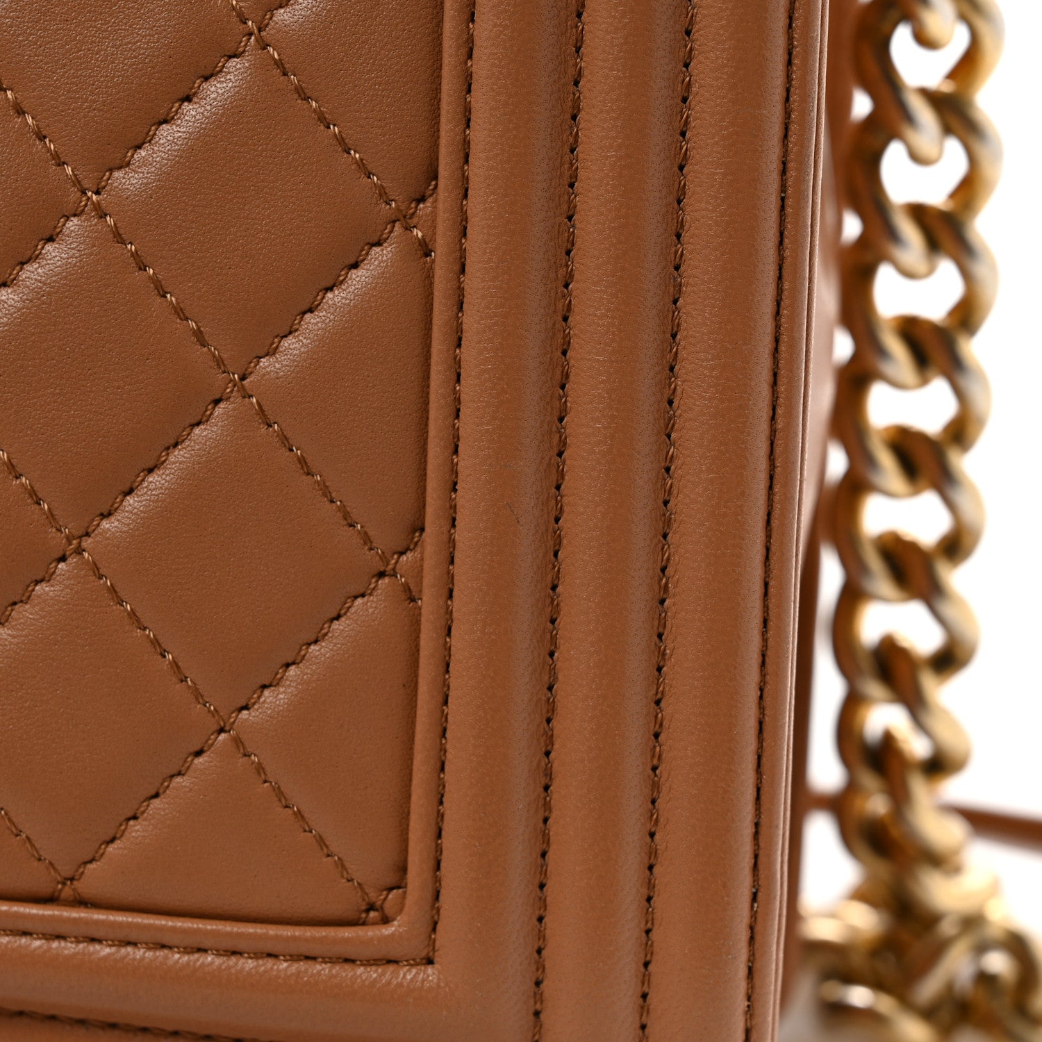 Chanel Lambskin Quilted New Medium Boy Flap Dark Beige 16 of 16