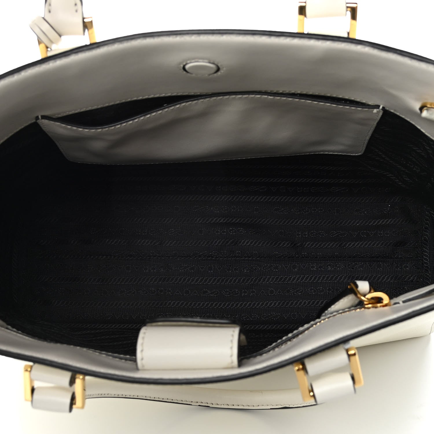 Prada Saffiano Soft Calfskin Zippered Tote White 5 of 12