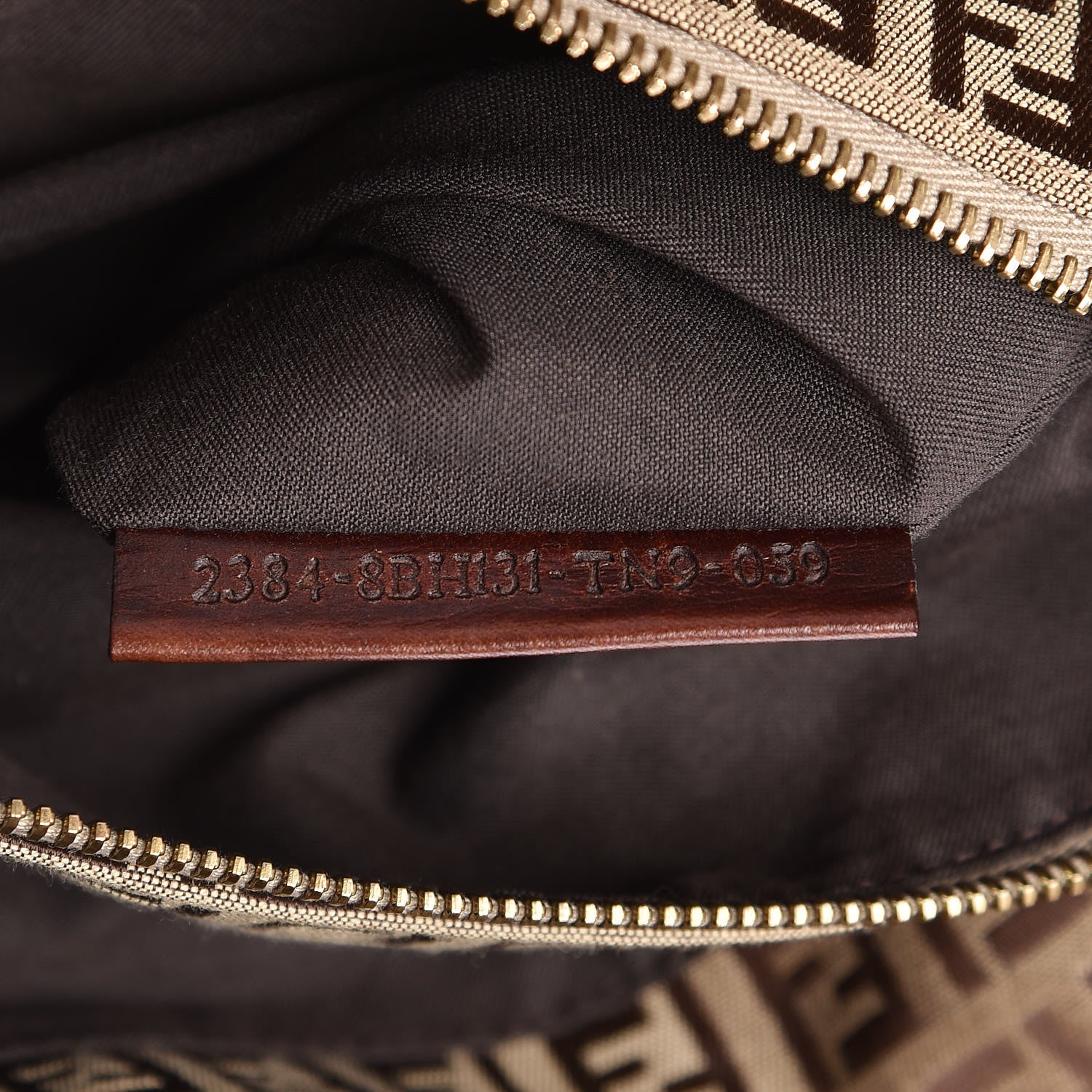 Fendi Zucchino Vitello Tote Mogano Panna Bruciato 7 of 14