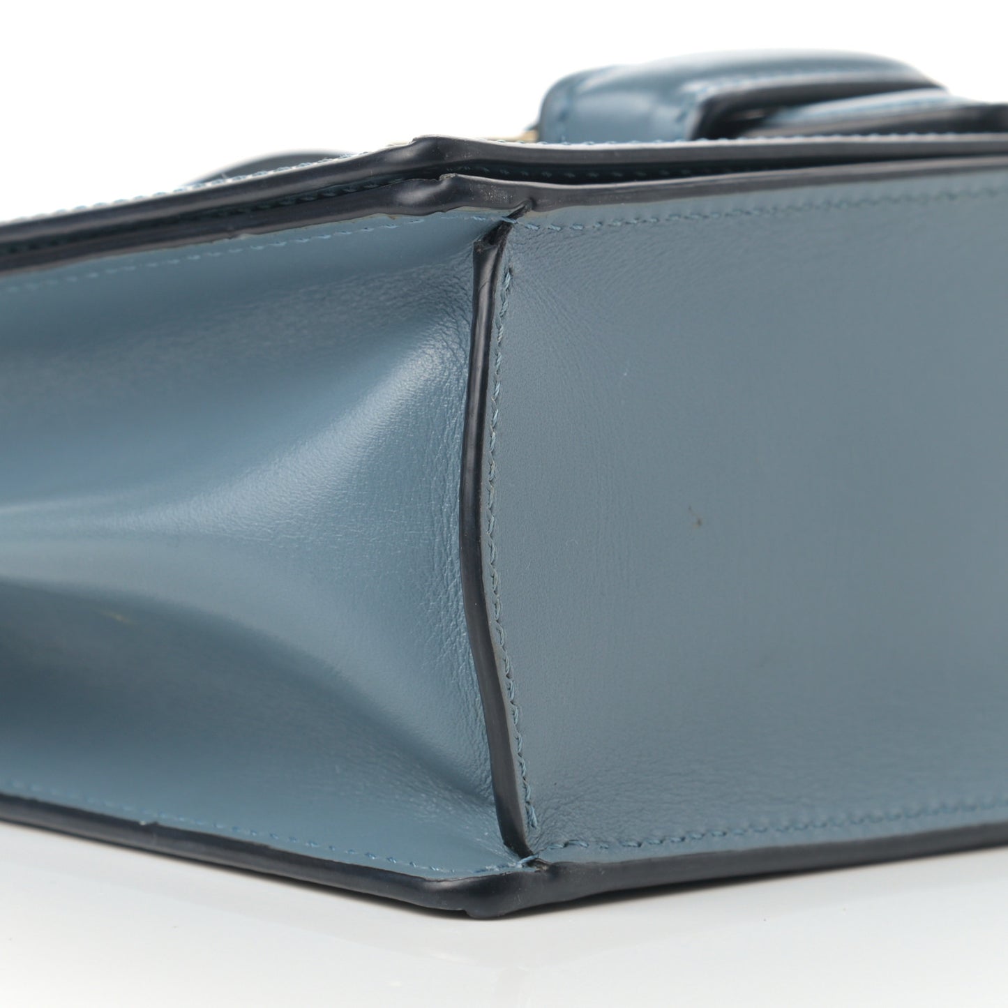 Calfskin Medium Barcelona Shoulder Bag Stone Blue